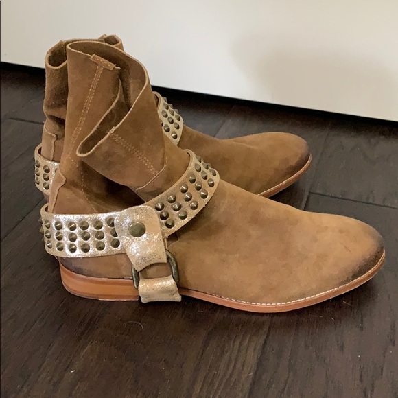❤️Zadig & Voltaire Brown Suede Studded Ankle Boot - Picture 3 of 11